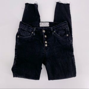 Free people high waisted black skinny jeans